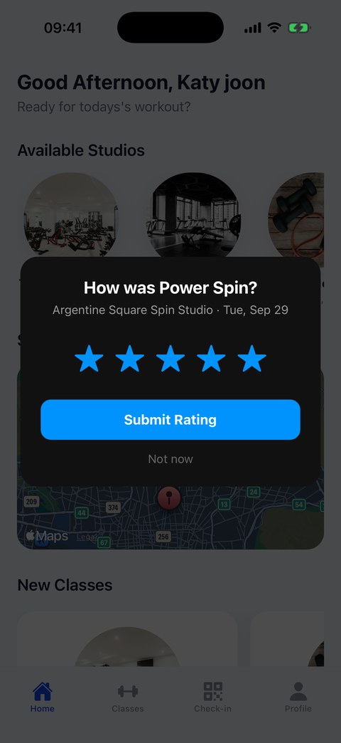 OnRepClub 5-star class rating popup